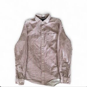 Tommy Hilfiger Red and White Striped Shirt